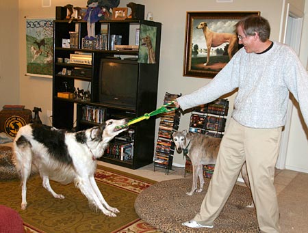 Playing with Sergei's favorite toy
